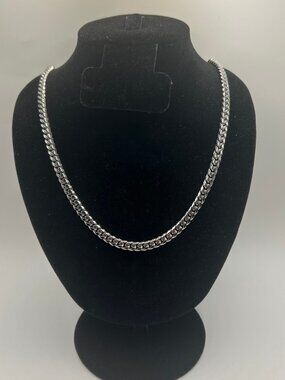 Real Silver Cuban Chain 6mm 22 Inch Stainless Steel Plated Durable Unisex